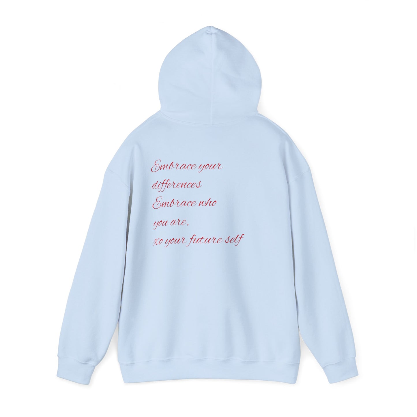 Unisex Hooded Sweatshirt with motivational logo and mental health message at the back.