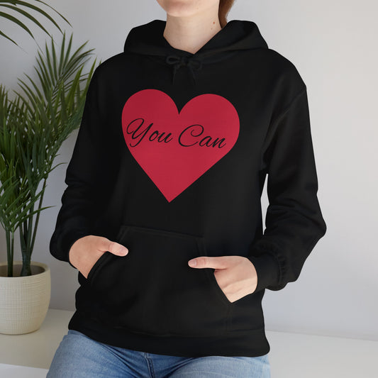 Unisex Hooded Sweatshirt with motivational logo.